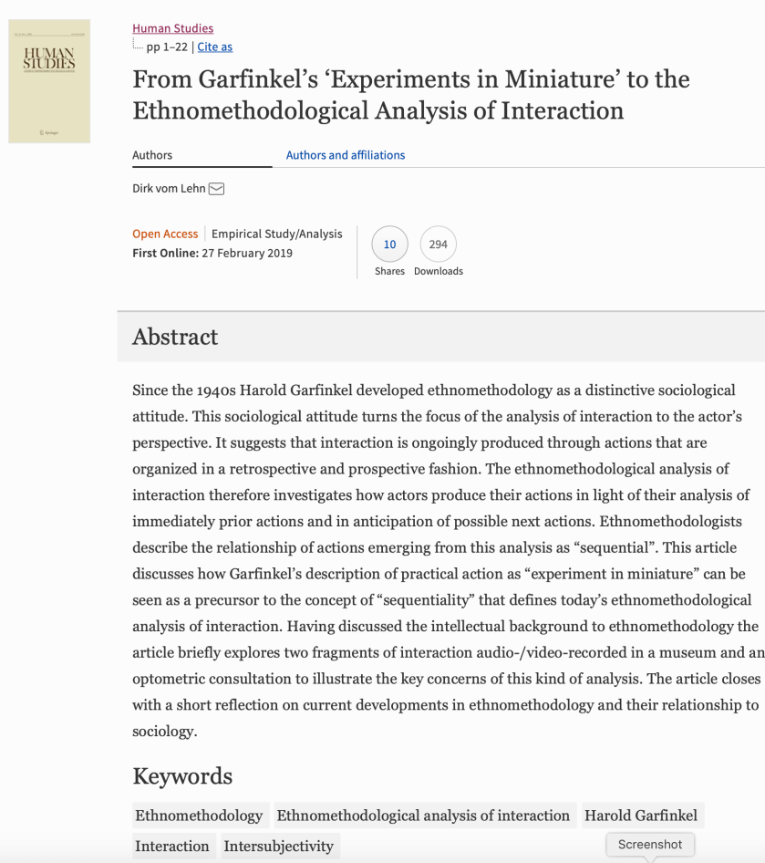 vomLehn-2019-Experiments